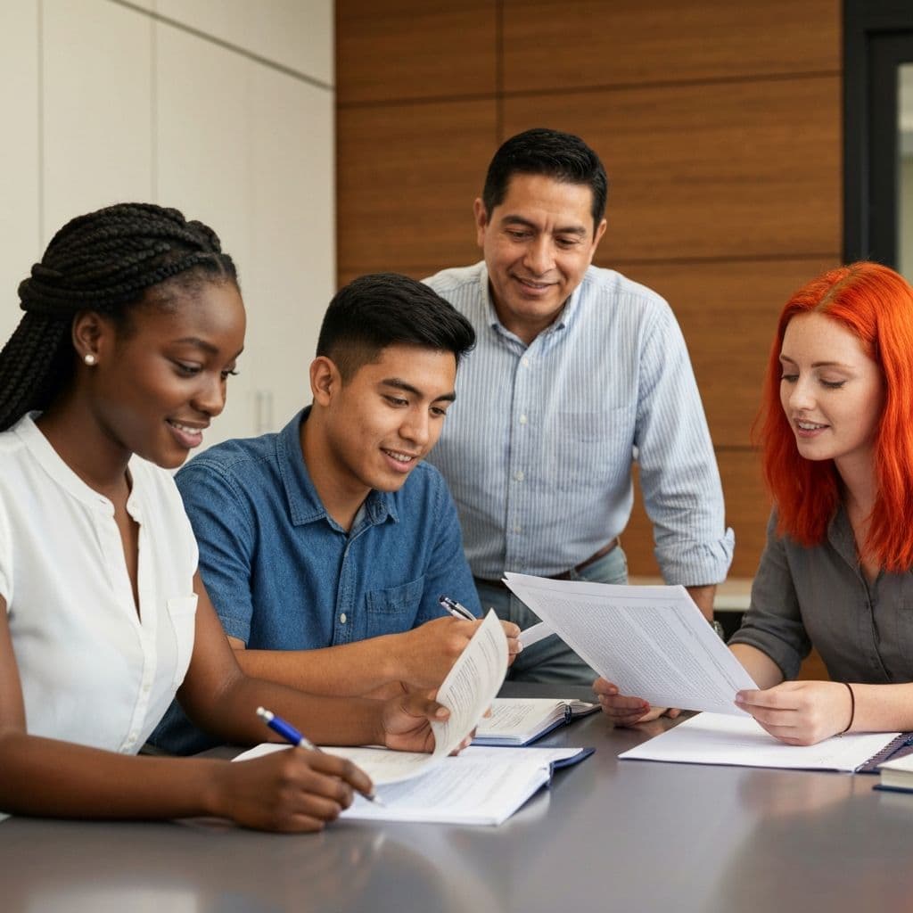 Equipo de El Faro trabajando con estudiantes